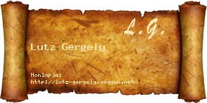 Lutz Gergely névjegykártya
